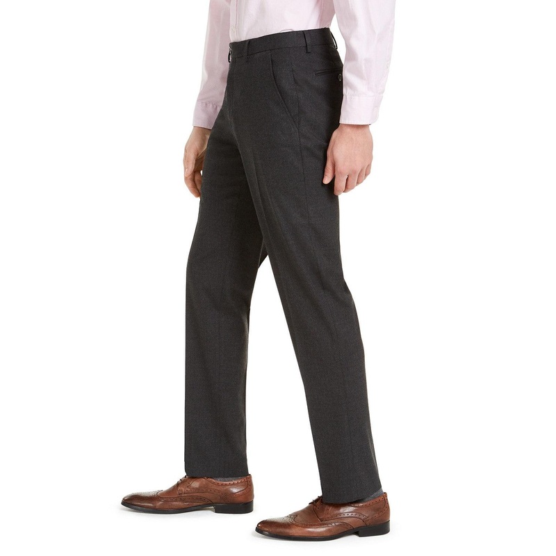 Alfani Men's Slim Fit Stretch Solid Dress Pants  Charcoal Grey 33 x 32