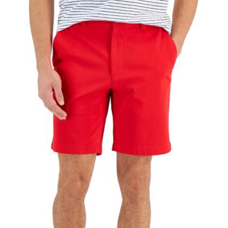 Club Room Men's Regular Fit 9 4 Way Stretch Shorts Fire Red 38