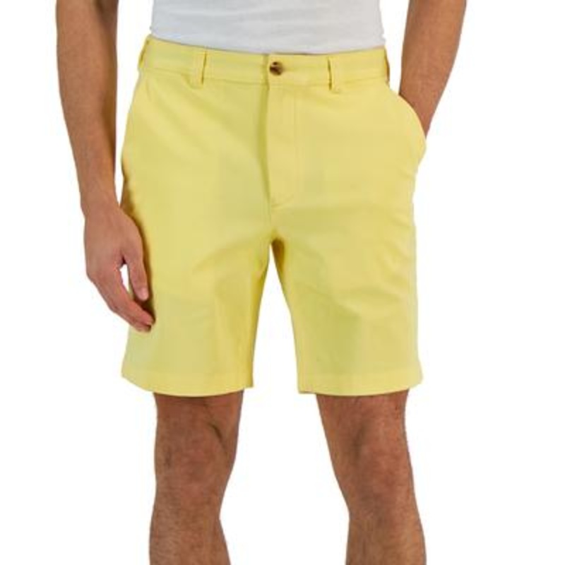 Club Room Men's Regular Fit 9 4 Way Stretch Shorts Lemon Ice Yellow 40
