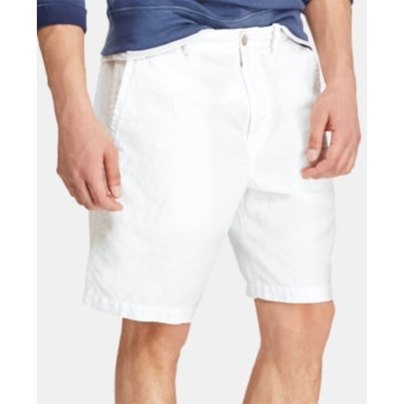 Polo Ralph Lauren Men's 8.5" Straight Fit Linen Cotton Chino Shorts White 38