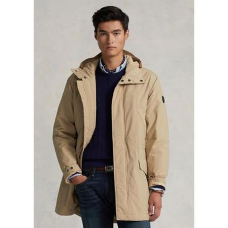 Polo Ralph Lauren Men's Packable Water Repellent Marsh Coat Large Coastal Beige