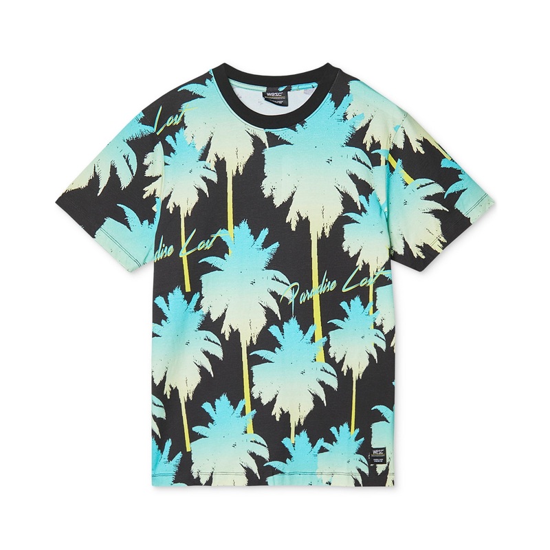 WeSC America Inc Mens Max Paradise Lost Short Sleeve T Shirt Blue Black  XL