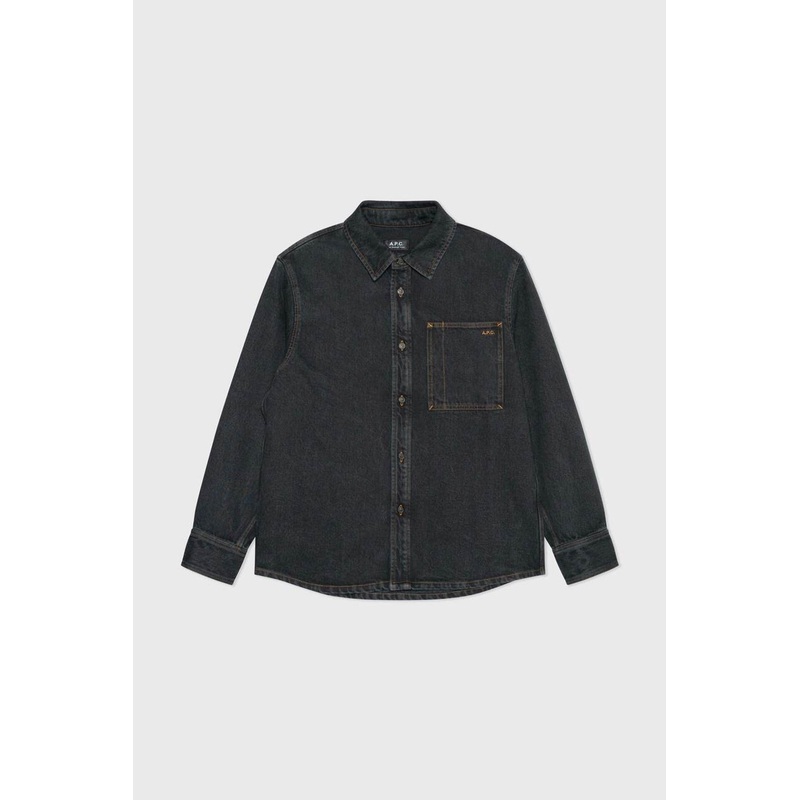 A.p.c. Vittorio Surchemise Mens Denim Jacket Overshirt Large Black