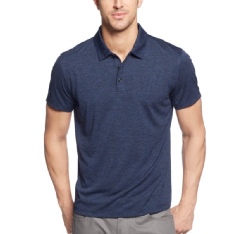 Alfani Men's Classic Fit Ethan Performance Polo Shirt Lucky Blue Medium