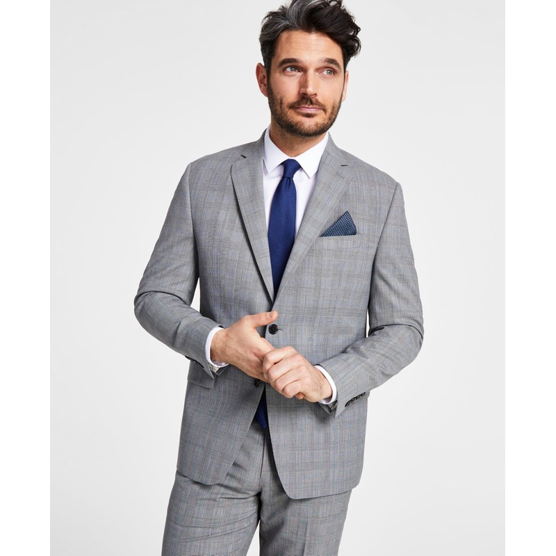 Lauren Ralph Lauren Men's Classic Fit UltraFlex Suit Jacket White Black 46L