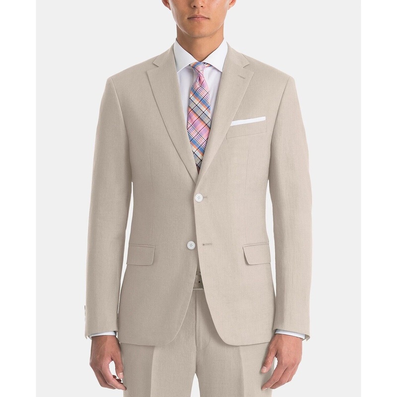 Lauren Ralph Lauren Men's Tan Linen Suit Jacket 40L Sport Coat