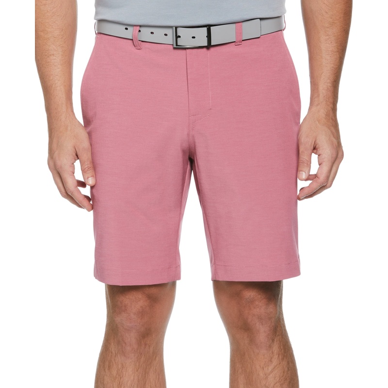 Pga Tour Men's Flat Front 4 Way Stretch 9" Shorts Heather Rose 42