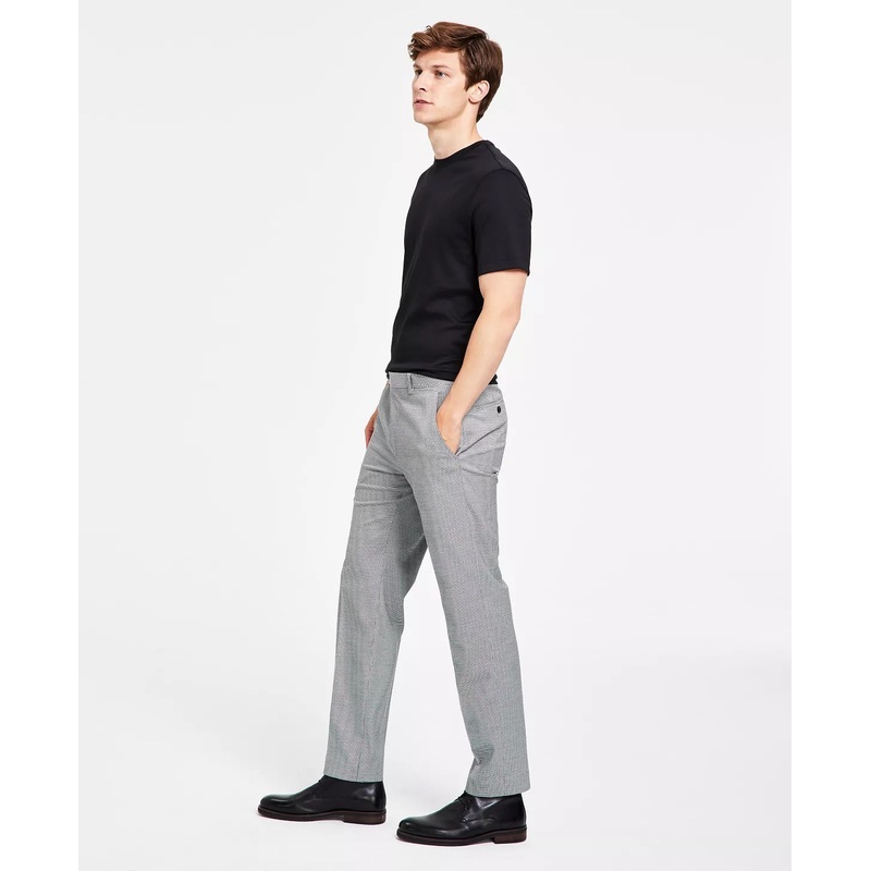 Alfani Men's Slim Fit Pattern Suit Dress Pants Houndstooth Black White 36 x 32