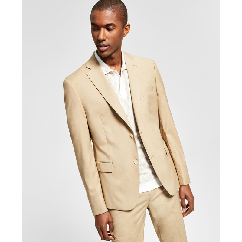 Alfani Men's Slim Fit Stretch Solid Suit Jacket Caramel 38R