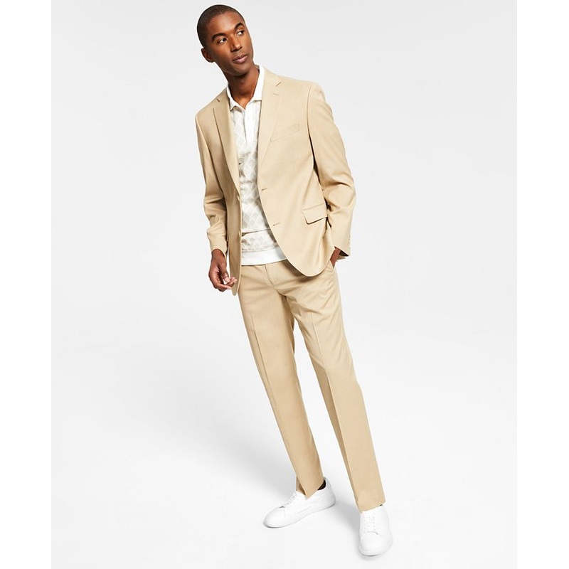 Alfani Men's Slim Fit Stretch Solid Suit Jacket Caramel 40L