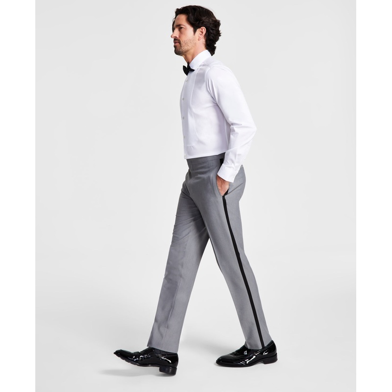 Alfani Men's Slim Fit Stretch Tuxedo Pants Light Grey 34 x 32