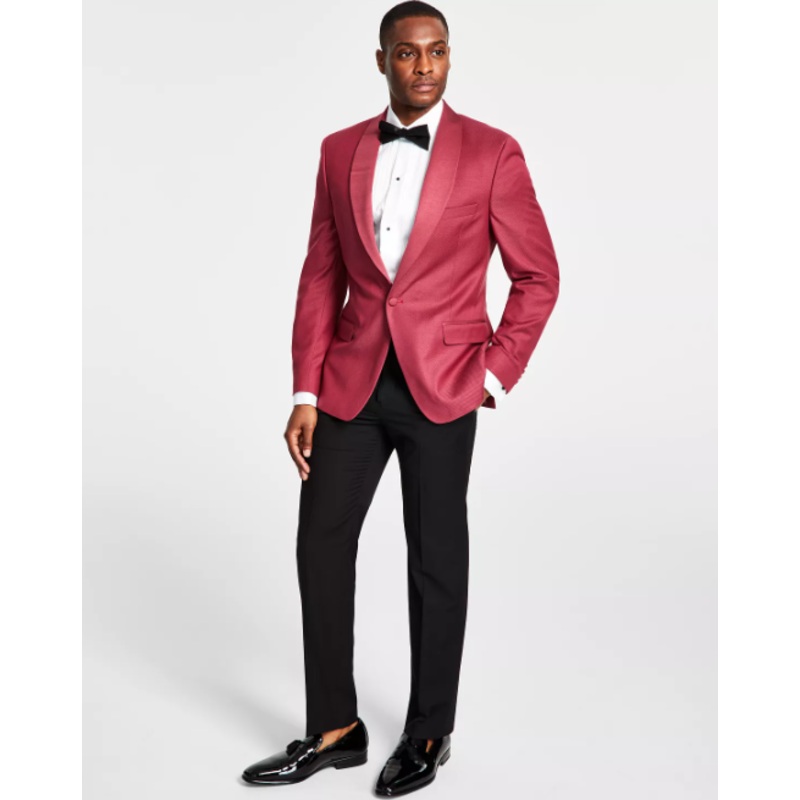 Alfani Men's Slim Fit Tuxedo Jacket Dusty Rose Pink 40S One Button