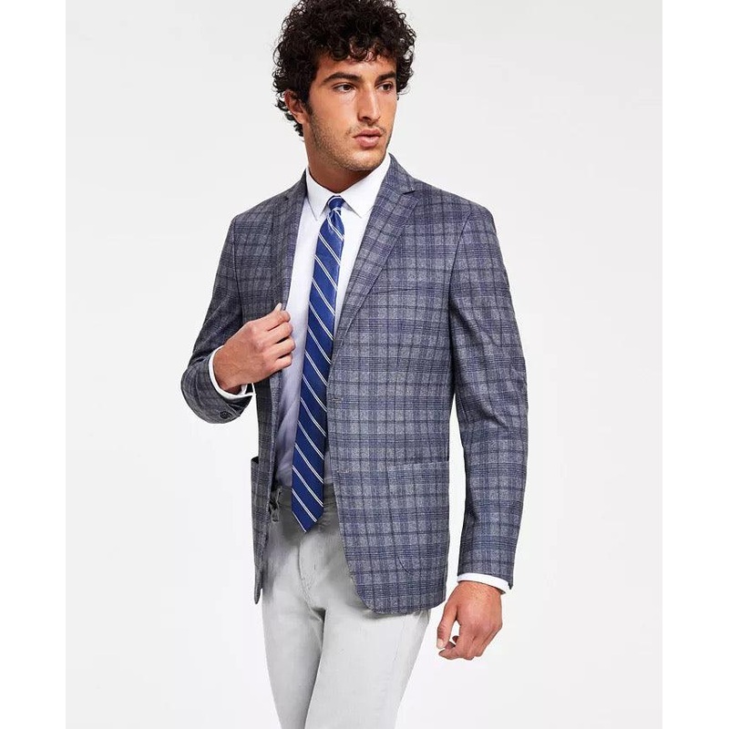 Bar III Men's Slim Fit Knit Sport Coat Grey 38S