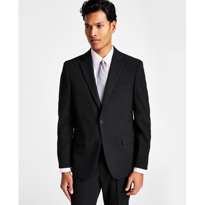 Ben Sherman Men's Skinny Fit Stretch Suit Jacket Black Solid 42R