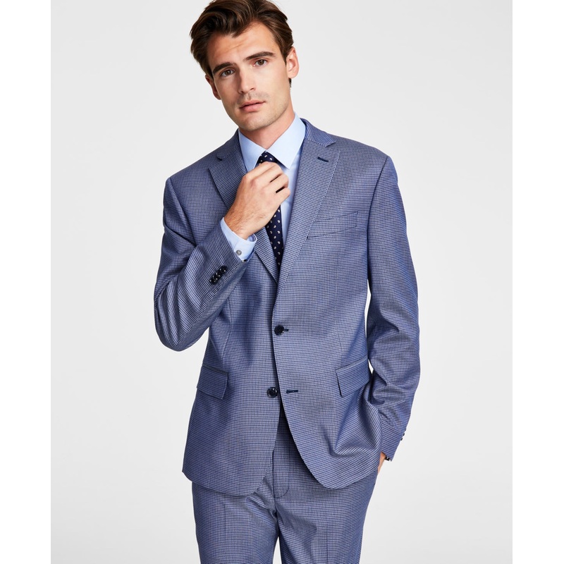 Ben Sherman Men's Skinny Fit Stretch Suit Jacket Sport Coat 42R Blue Check