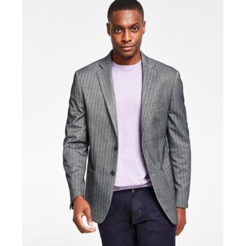 Lauren Ralph Lauren Men's Classic Fit Herringbone Sport Coat Black Grey 44R