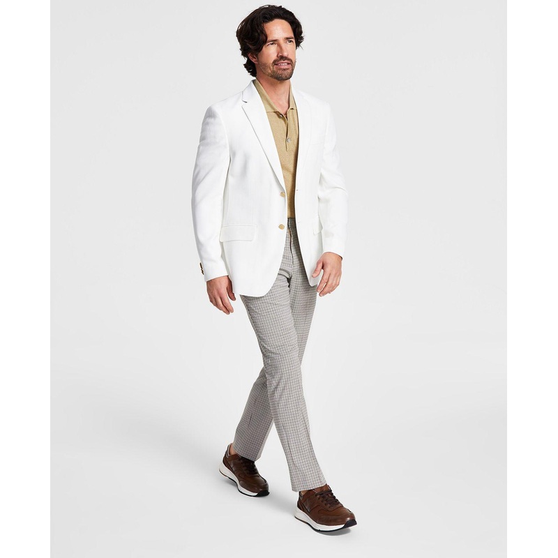 Tommy Hilfiger Men's Modern Fit White Weave Sport Coat 42R