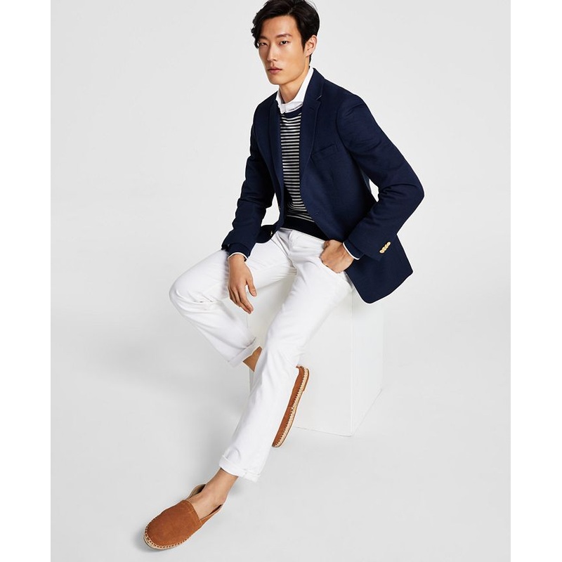 Tommy Hilfiger Mens Modern Fit Navy Sport Coat 40R