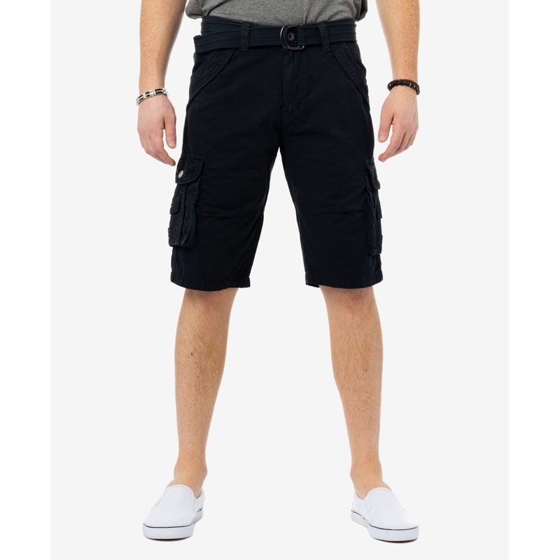 X RAY Men's Belted Twill Tape Cargo Shorts Blue 44