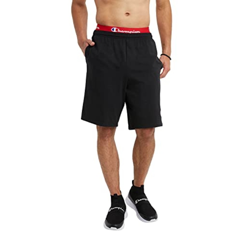 Champion Mens Big and Tall Powerblend Soft Fleece Shorts Black Large