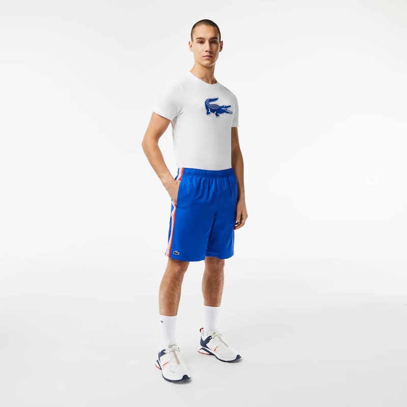 Lacoste Men's Regular Fit Branded Stripe Tennis Shorts Kingdom Blue 3XL