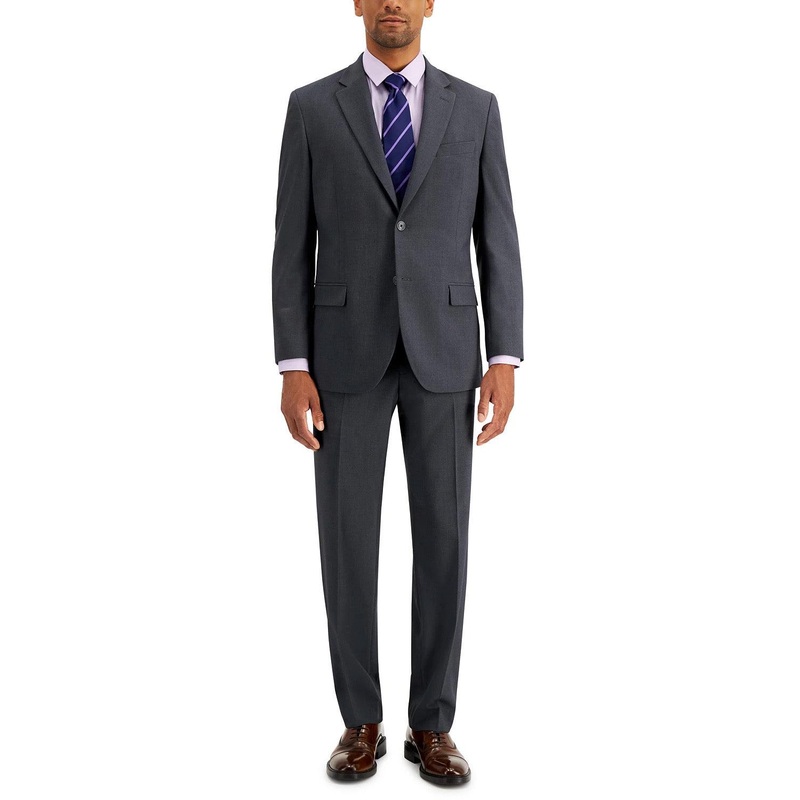 Nautica Mens Modern Fit Stretch Suit Gray Size 42L / 36 x 32