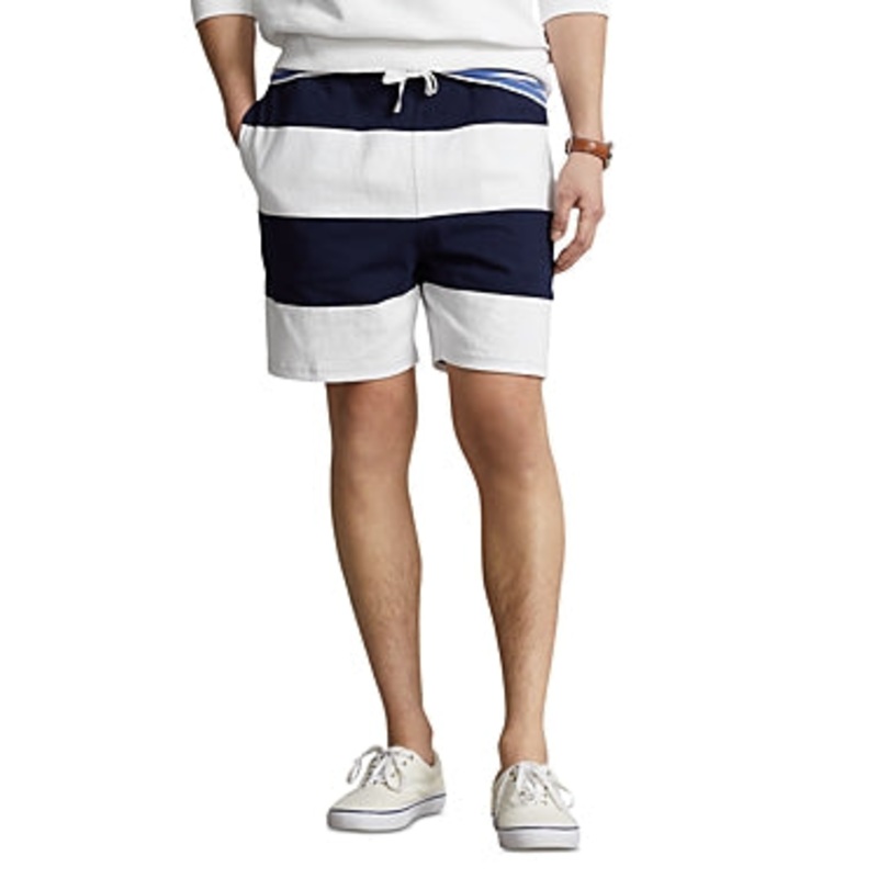 Polo Ralph Lauren Men's 6" Polo Bear Striped Jersey Shorts Cruise Navy Small