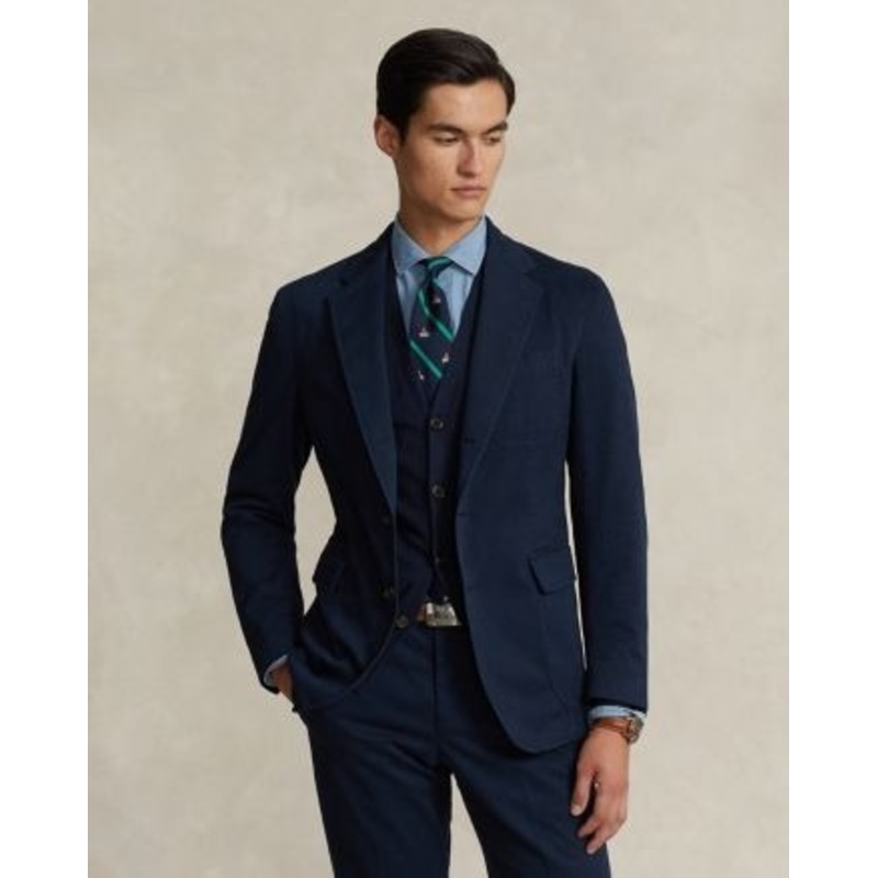 Polo Ralph Lauren Mens Dyed Chino Unconstructed Trim Fit Suit Jacket Blue 40R