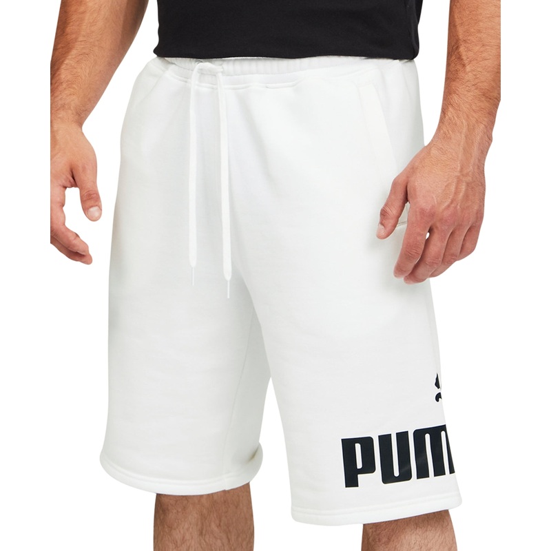 Puma Mens Big Logo Fleece Sweat Shorts Small Dark Green