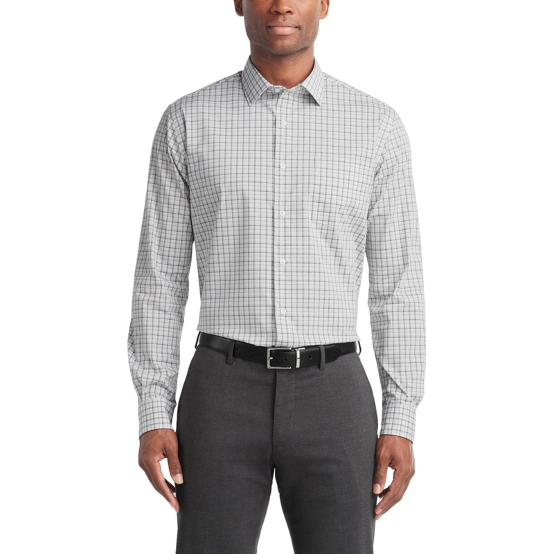 Van Heusen Men's Regular Fit Button Down Dress Shirt Nickel 15 15.5 34 35