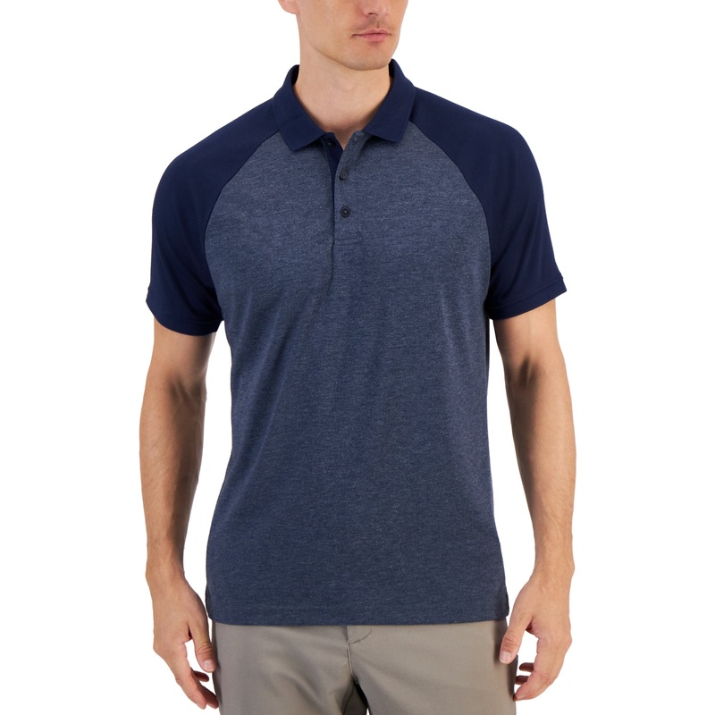 Alfani Men's AlfaTech Polo Shirt Neo Navy Blue Small