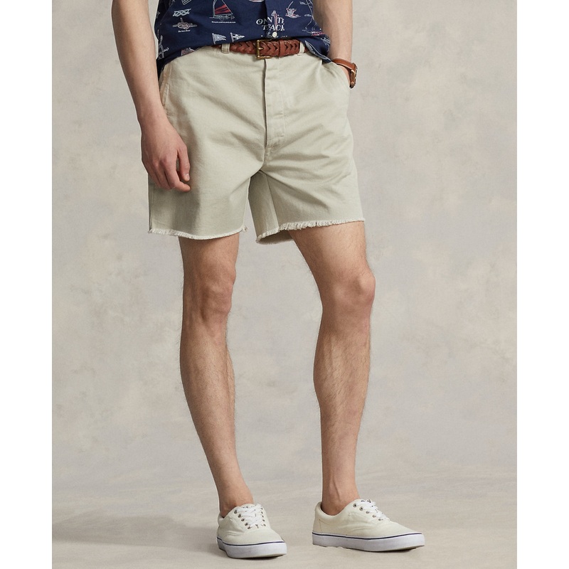 Polo Ralph Lauren Men's 6 Inch Burroughs Relaxed Linen Chino Shorts Beige 42