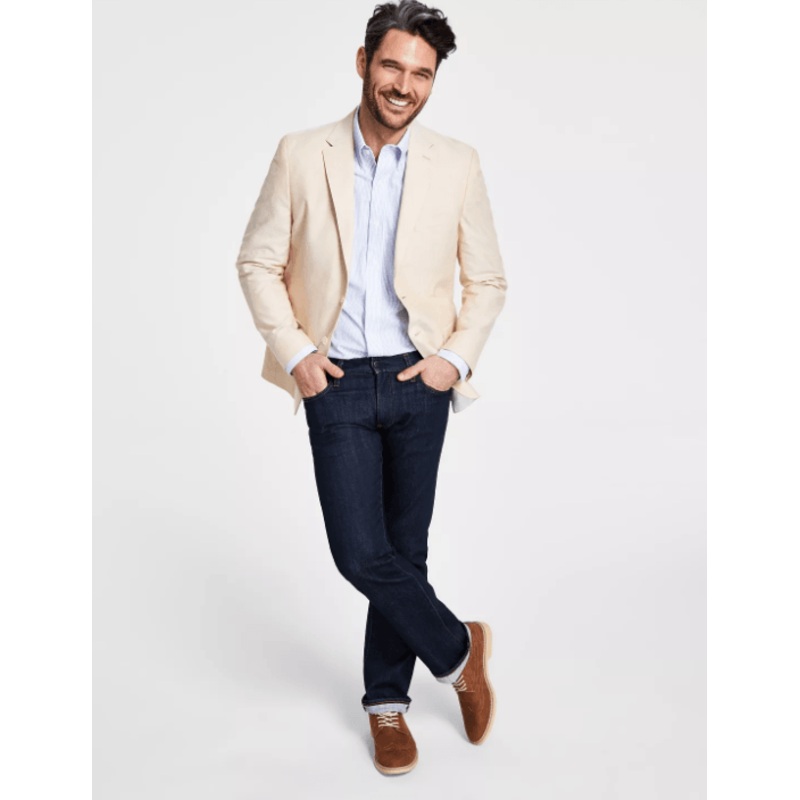 Tommy Hilfiger Men's Modern Fit Cotton Sport Coat Tan 36R