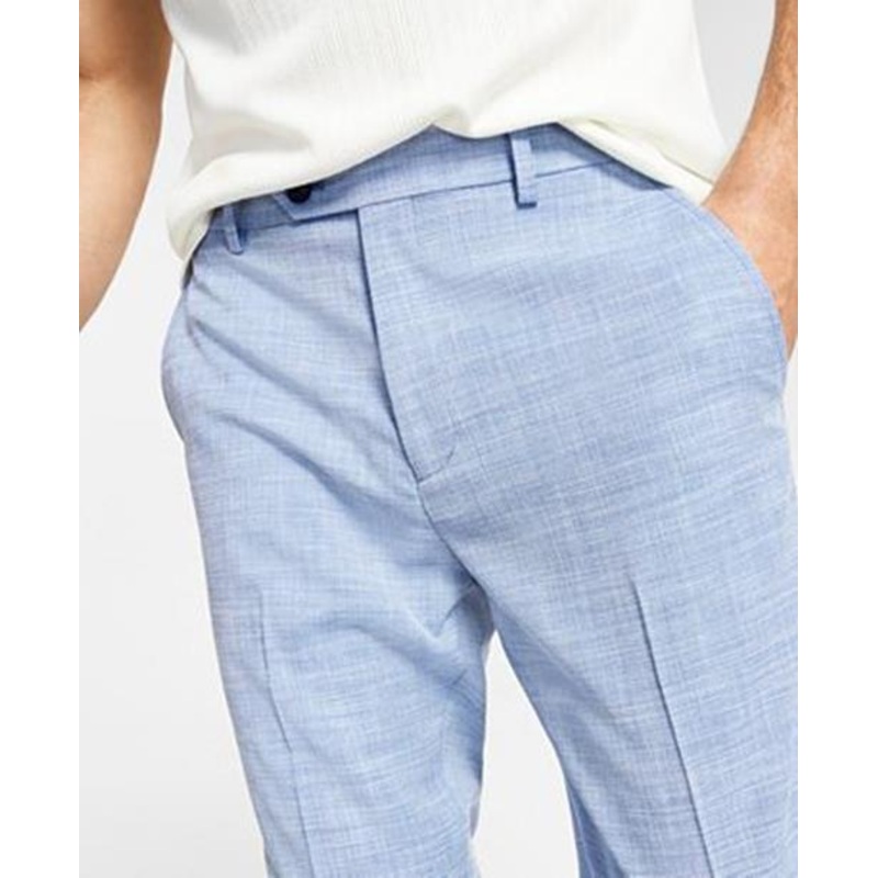 Alfani Men's Slim Fit Stretch Solid Suit Dress Pants Light Blue 32 x 34