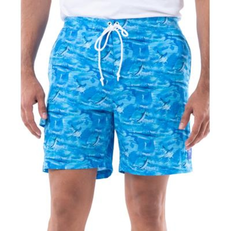 Guy Harvey Men's 5 Mahi Bros Swim Trunks Blue Large