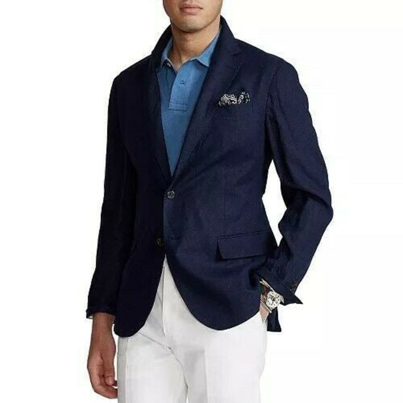 Lauren Ralph Lauren Men's Linen Suit Coat Navy Blue 40