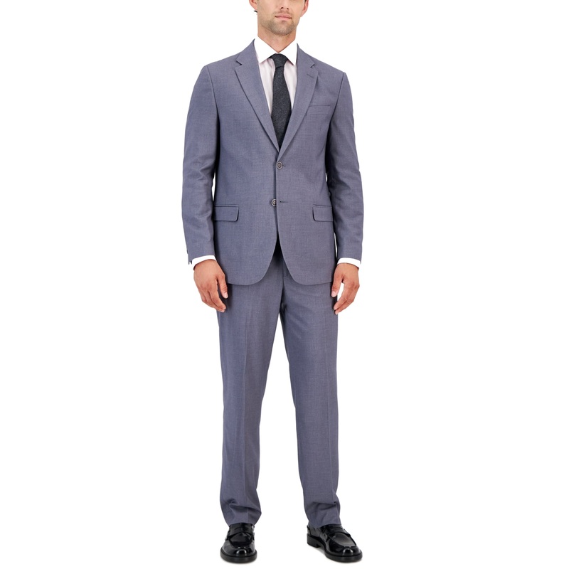 Nautica Men's Modern Fit Stretch Nested Suit 42S / 36 x 32 Blue - Light Grey