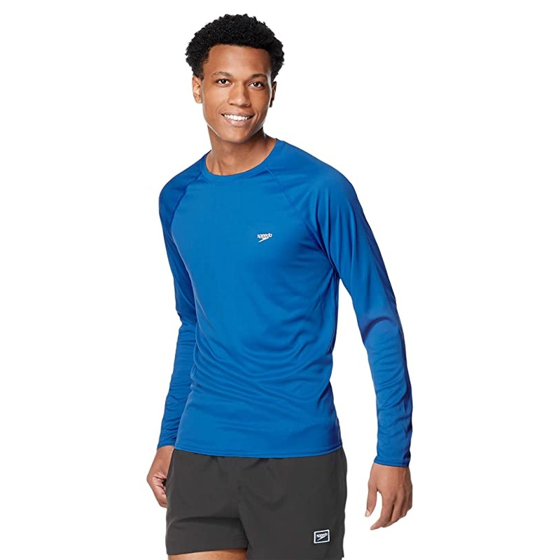 Speedo Mens Swimwear Easy Long Sleeve Swim Shirt Turkish Sea XL