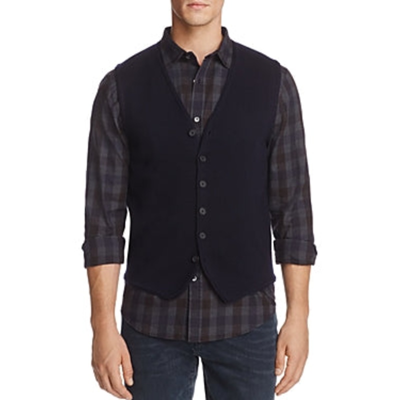 The Men's Store  Merino Wool Vest Dark Blue XL
