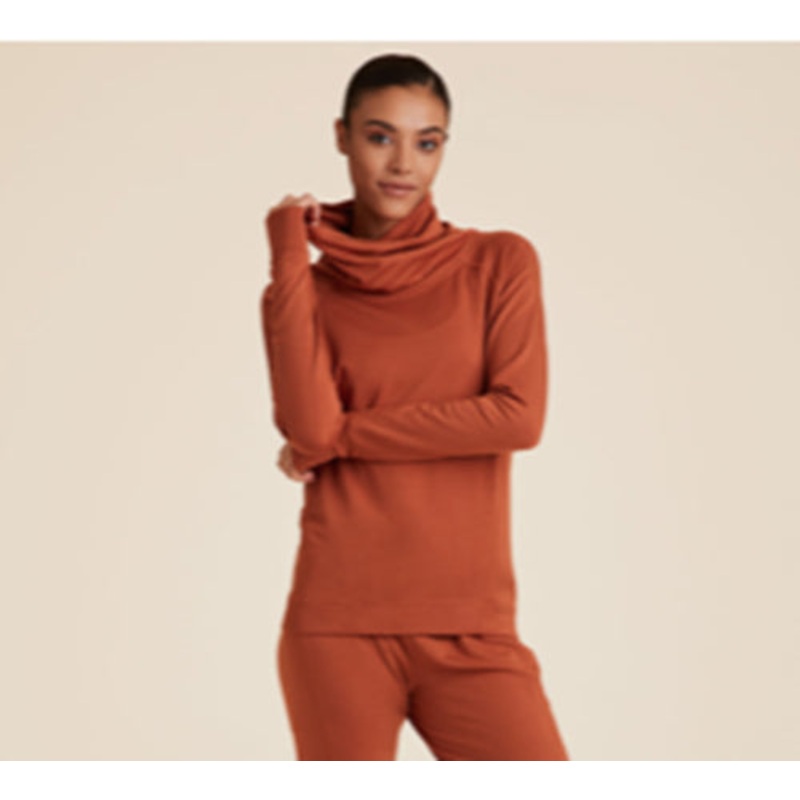 ALALA Womens Off-Duty Fleece Pullover Sweatshirt XS Cider Red