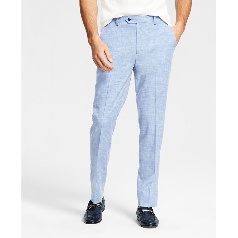 Alfani Men's Light Blue Dress Pants 38 x 30 Slim-Fit Stretch Flat Front