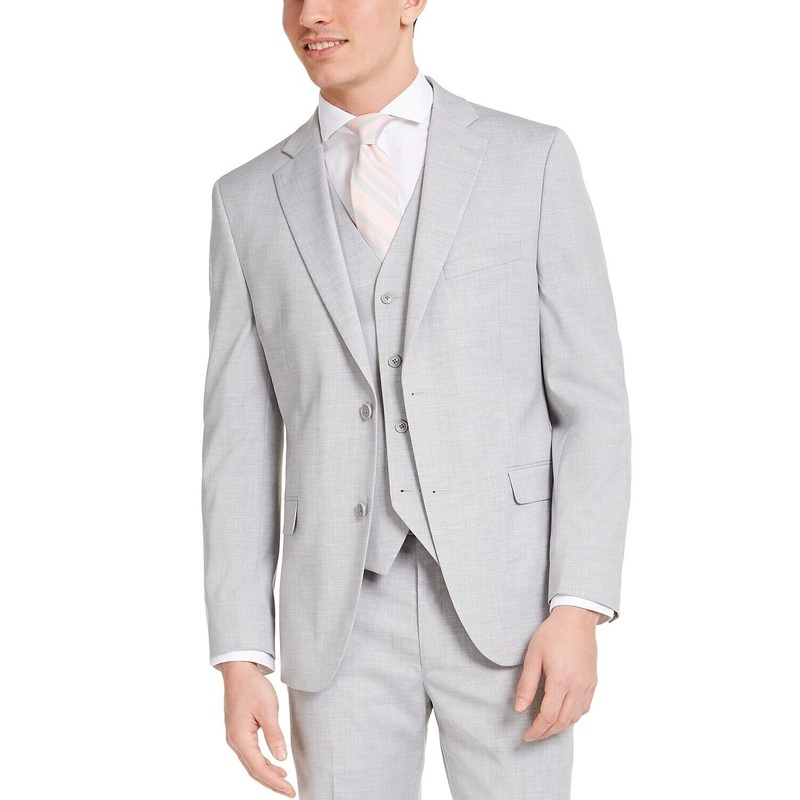 Alfani Men's Slim-Fit Stretch Solid Suit Jacket Light Grey 36S Two Button