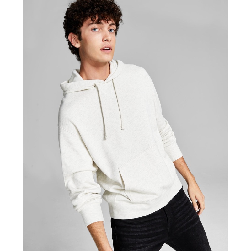 And Now This Men's Fleece Hoodie Sweatshirt Medium Kangaroo Pockets Oatmeal