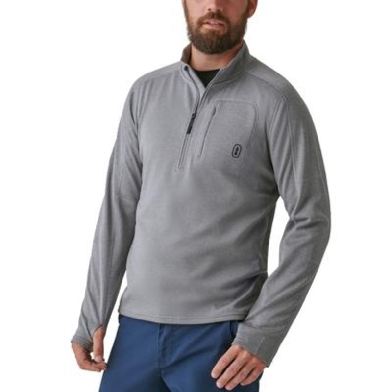 Bass Outdoor Men's Blaze Quarter Zip Sweatshirt XL Grey Pullover