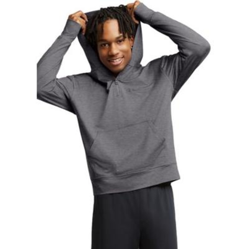 Champion Men's All Day MVP Quarter Zip Sweatshirt Hoodie Jacket Grey Small