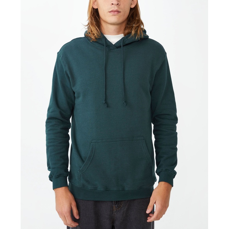 Cotton On Men's Essential Fleece Pullover Sweatshirt Hoodie Small Green