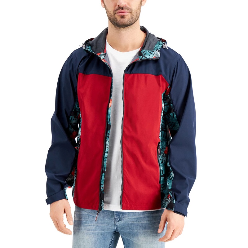 Hawke & Co. All-Season Lightweight Hooded Rain Jacket Floral Print Medium