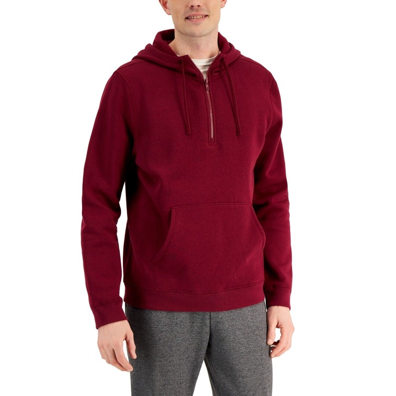 ID Ideology Men's 1/2-Zip Pullover Hoodie Sweatshirt 3XL XXXL Malbec Red