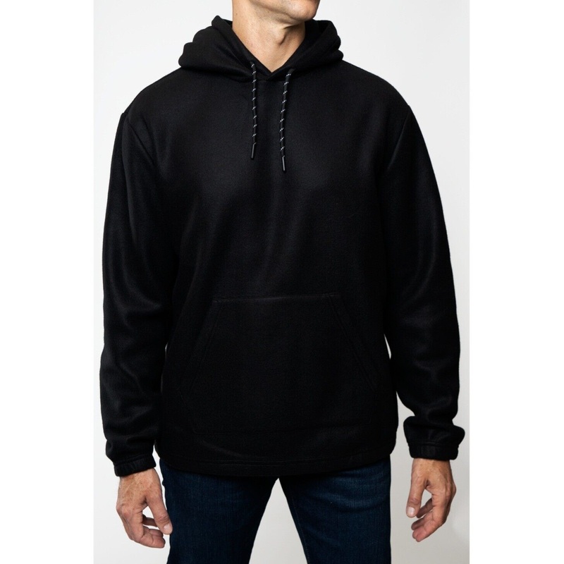 Lazer Men's Polar Fleece Pullover Hooded Sweatshirt Small Black