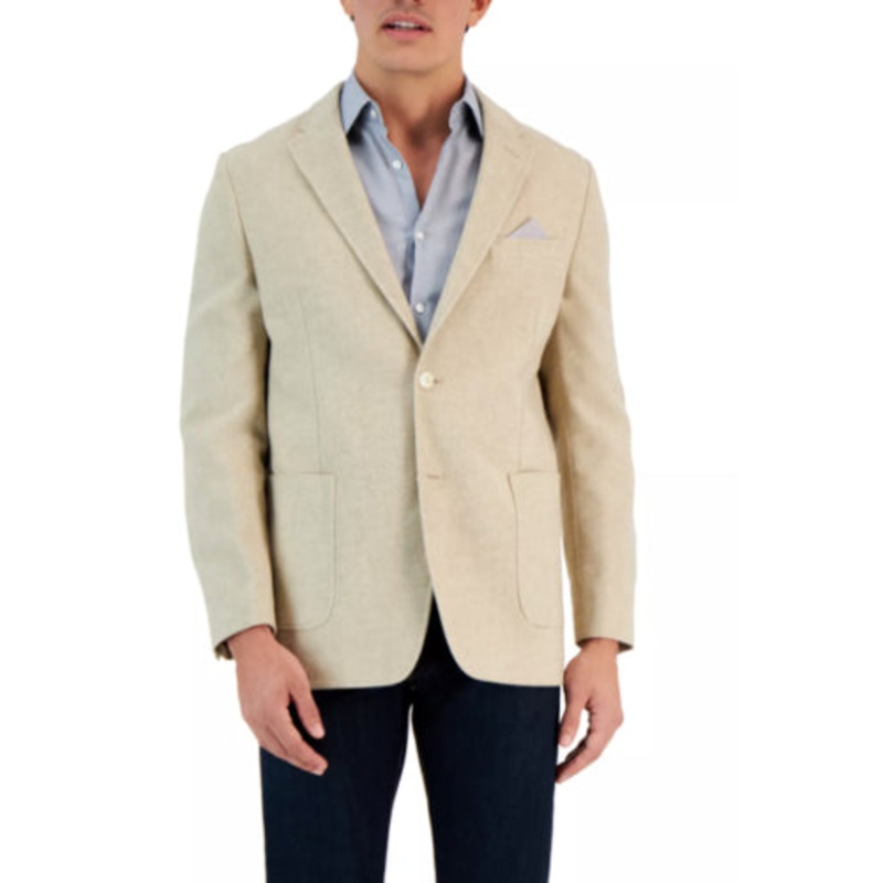VINCE CAMUTO Men's Sport Coat 42R Tan Slim-Fit Twill